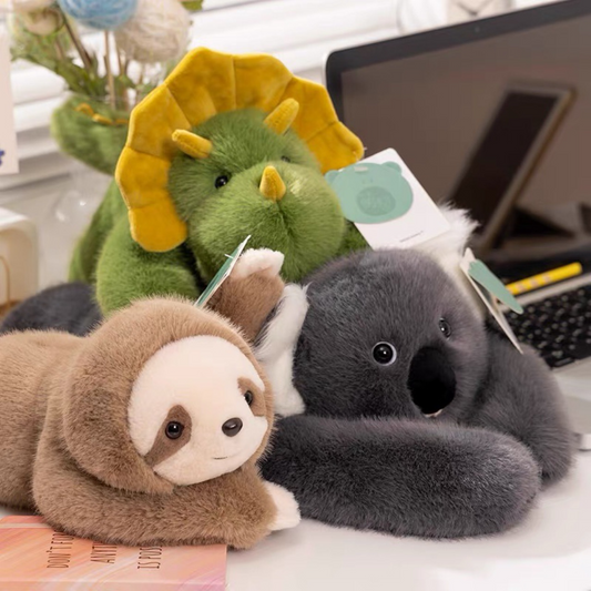 Peluche Panda, Koala, Paresseux, Dinosaure, Ours et Petit Panda – Cadeau Enfant Jouet Doux en Peluche